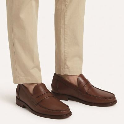 CMR CHAMARIPA 男士增高樂福鞋 | 深棕色皮革便士樂福鞋 5 CM